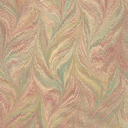 Hand Marbled Paper Butterfly Pattern in Chartreuse and Red Multi ~ Berretti Marbled Arts